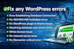 fix wordpress bugs, errors and issues