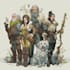 do group party character art, dnd party