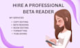 beta read your romance fantasy give you critique as a beta reader