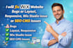 fix wix website bugs or layout, responsive, wix studio issue or seo cms issues