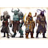 create a fantasy dnd party and scifi monster design character