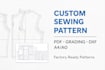 create custom sewing pattern with grading, dxf and PDF printable