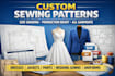 create custom clothing sewing patterns with size grading for production