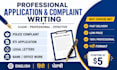 draft professional complaints, rti and legal letters