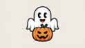 do unique spooky ghost and pumpkin logo within two day