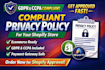 create a compliant privacy policy for shopify store approva