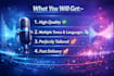 create realistic multilingual ai voice over in 5 languages