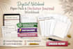 design aesthetic digital notebook paper pack journal, declutter journal workbook