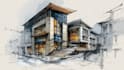 draw an architectural sketch for commercial use