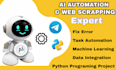 develop ai automation bot, scraper task automation system with selenium python