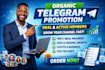 do telegram marketing for telegram members, for telegram group, telegram channel
