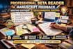 beta reader, manuscript feedback, writing critique and developmental editing