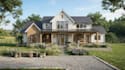 create 3d farmhouse, barndominium, tiny house, facade rendering