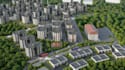 remodel residential complex landscape rendering, street, 3d estate development