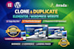 design copy clone duplicate elementor wordpress website with avada theme builder