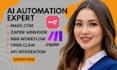 setup webhook api integration ai automation using n8n open claw make com zapier