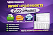 import or upload products to woocommerce from CSV, XML, API