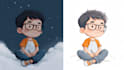 create cute doodle art illustration, and cartoon