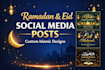 create modern islamic ramadan and eid social media posts