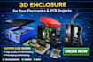design custom pcb enclosure or case for electronics, 3d print pcb project