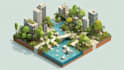 draw unique isometric map illustration flat design 2d isometric map