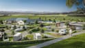 residential development area 3d master planning,d5 poolside render,curbside park
