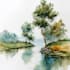 illustrate a watercolor landscape illustration