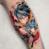 tattoo illustration anime style in lines
