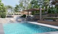 do backyard landscape design, patio, pool, garden 3d rendering, landscape design