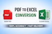 convert PDF to excel fast and accurately within 24 hours