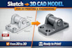 convert your sketch image or PDF into a precise 3d cad model for 3d printing