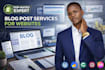 write SEO optimized high ranking blog post for shopify store traffic growth