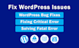 fix wordpress bug, fix wordpress issue, error, woocommerce fix and customization