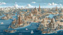 illustrate a creative vector map