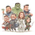 create an amazing superhero caricature character