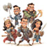 design premium superhero caricature character