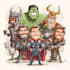 make superhero cartoon caricature characters