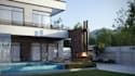 3d residencies architect render, house landscape model, exterior design 3d model