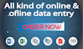 data entry, word, excel, typing, copy paste work