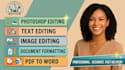 text replace, image editing and text edits in documents