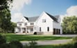 plan 3d modern farm house, cgi exterior visualization, render standard garage