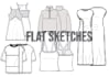make detailed apparel tech pack with flat sketch and spec sheet