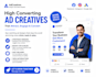 design high converting facebook and google ad creatives post and yt thumbnail