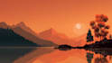 create a vector design flat mountain landscape