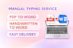 manually type handwritten notes, PDF, jpg into ms word