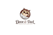 do mascot cute chibi art, kawaii logo or sticker patch design