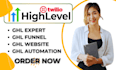 be go high level expert, highlevel automation, go highlevel funnel, ghl website
