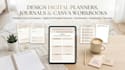 esty digital planner, hyperlinked digital planner, canva ebook, journal design