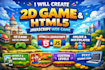 create 2d game, 2d javascript, 2d online game, html5 game, web game development