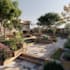 design landscape, terrace, backyard, pool, and patio